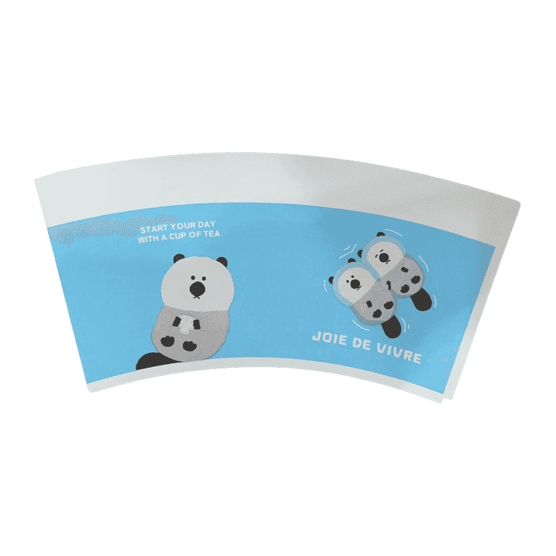 7oz Biodegradables nyomtatott papírkupa ventilátor
